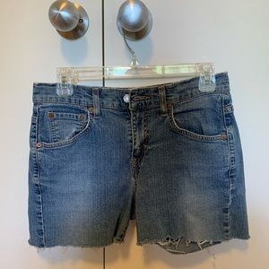 USA made Levi 515 cutoff denim shorts - waist measures 28"